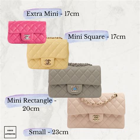 chanel flap bag19 color|Chanel bag size chart.